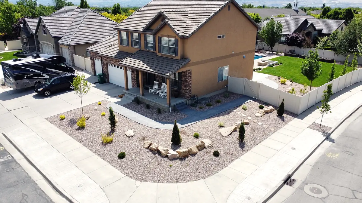 Front and back yard from above