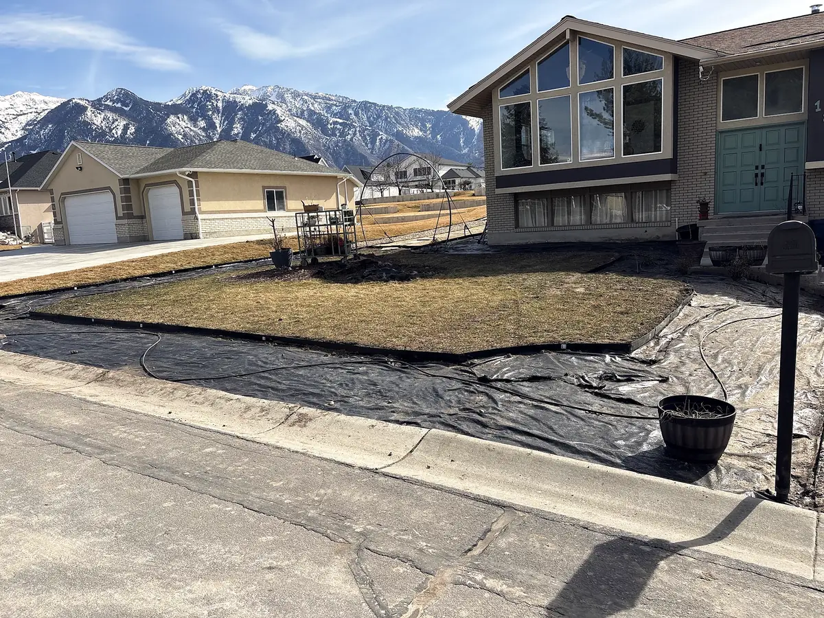 Front yard graded for new sod