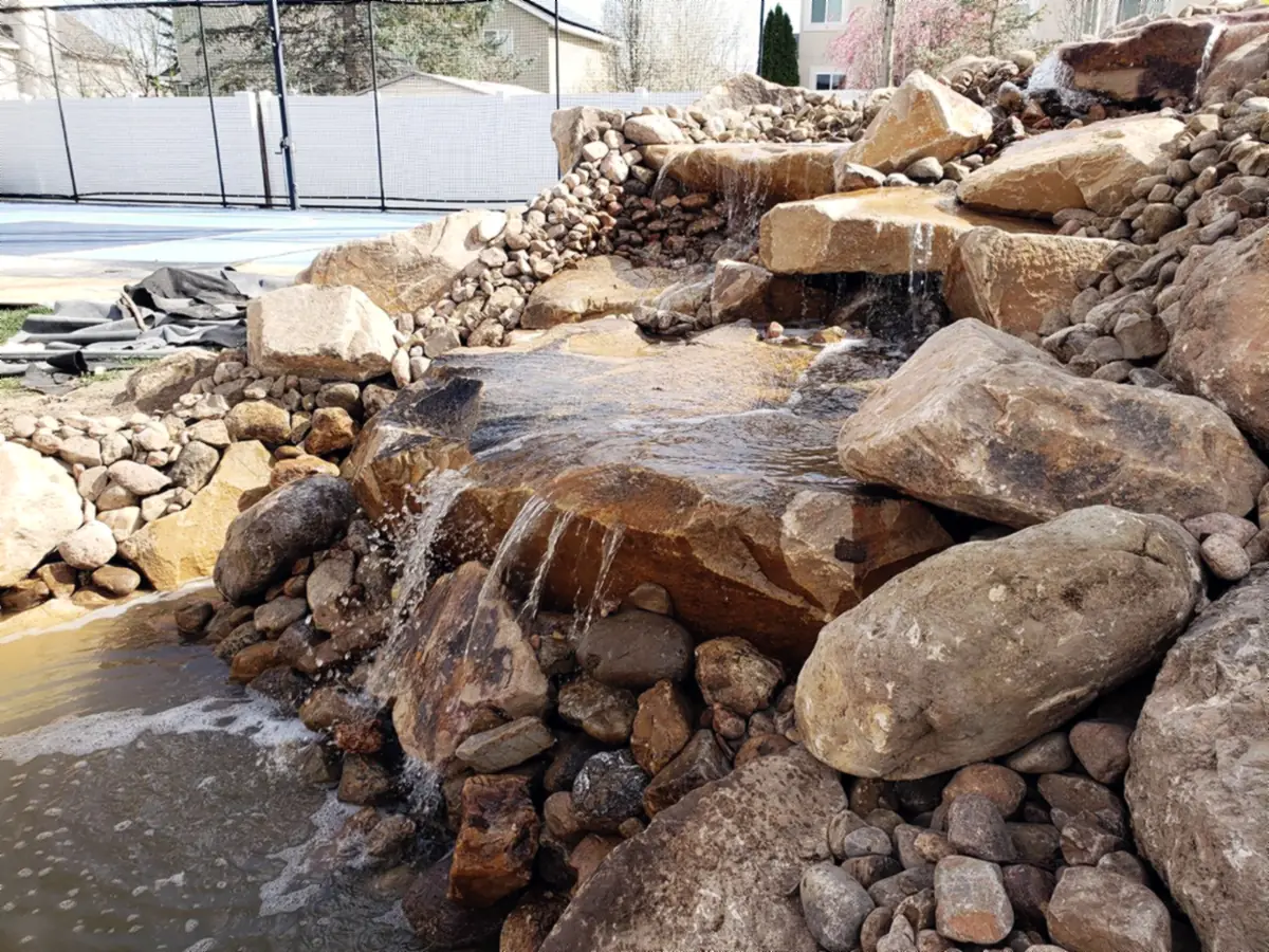 Boulder waterfall, stacked stone