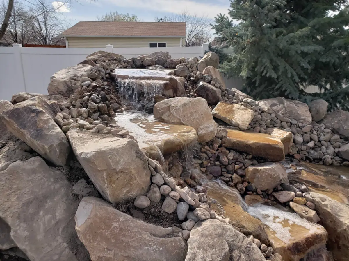Boulder waterfall, side view