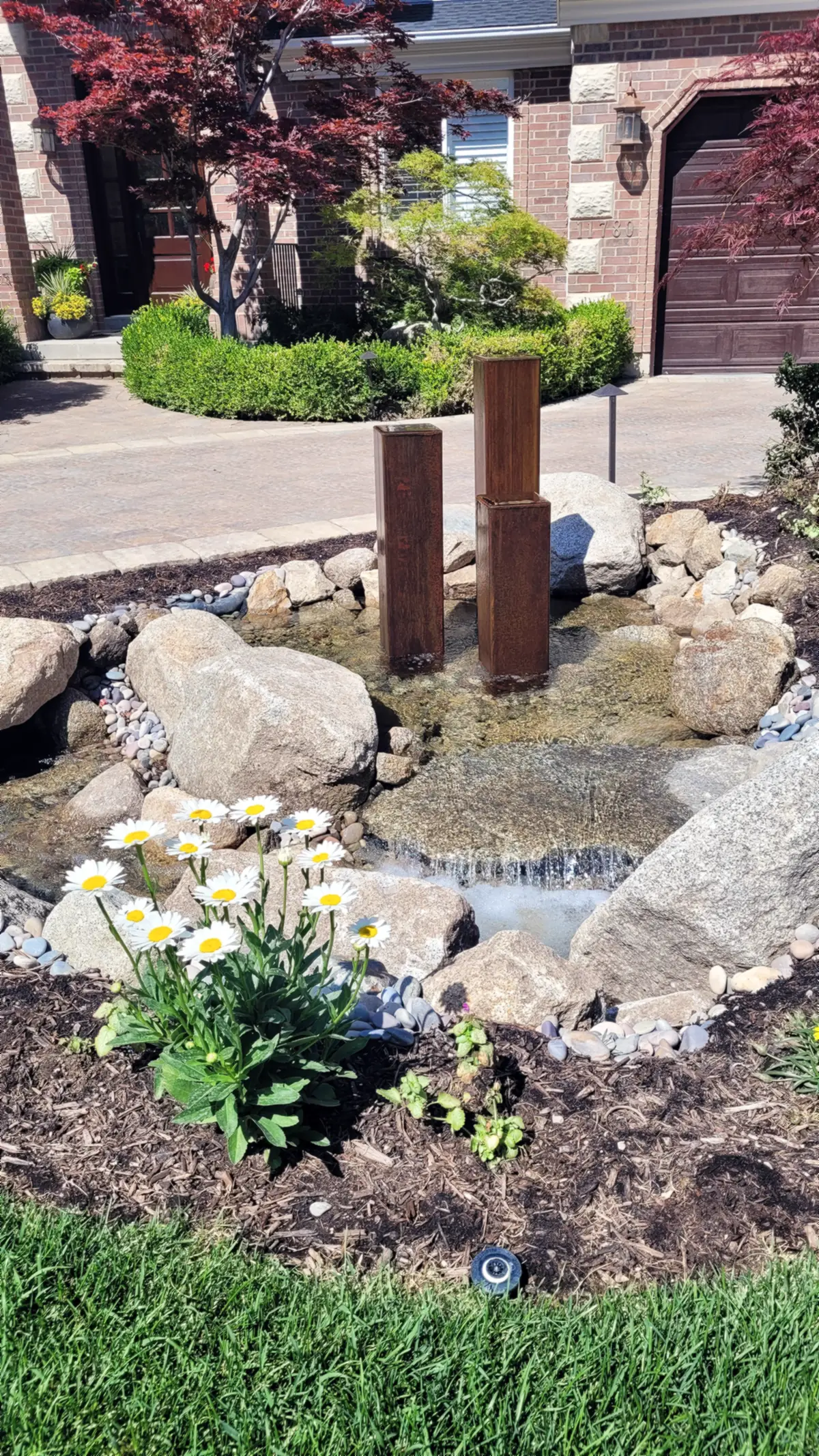 Water feature in a front garden
