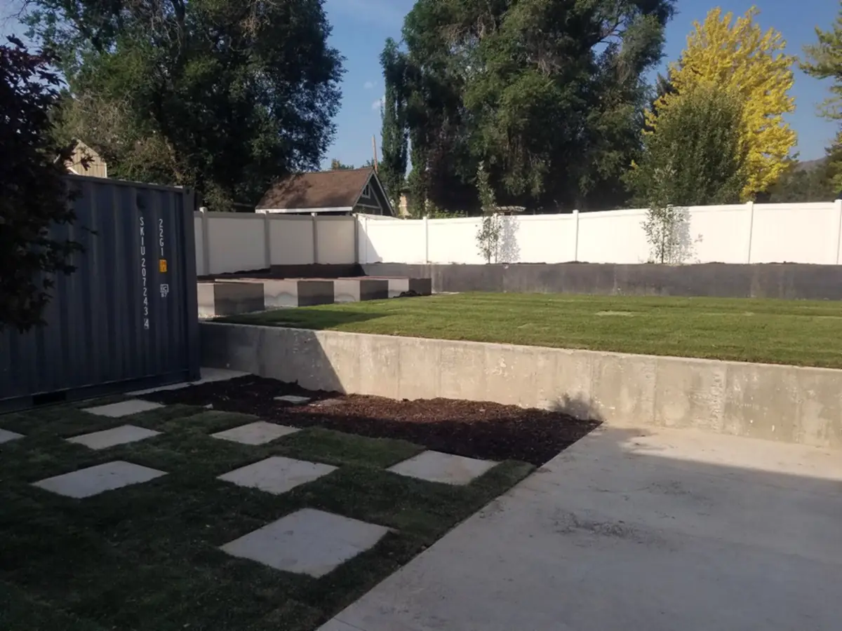 Stepping stones and a new lawn