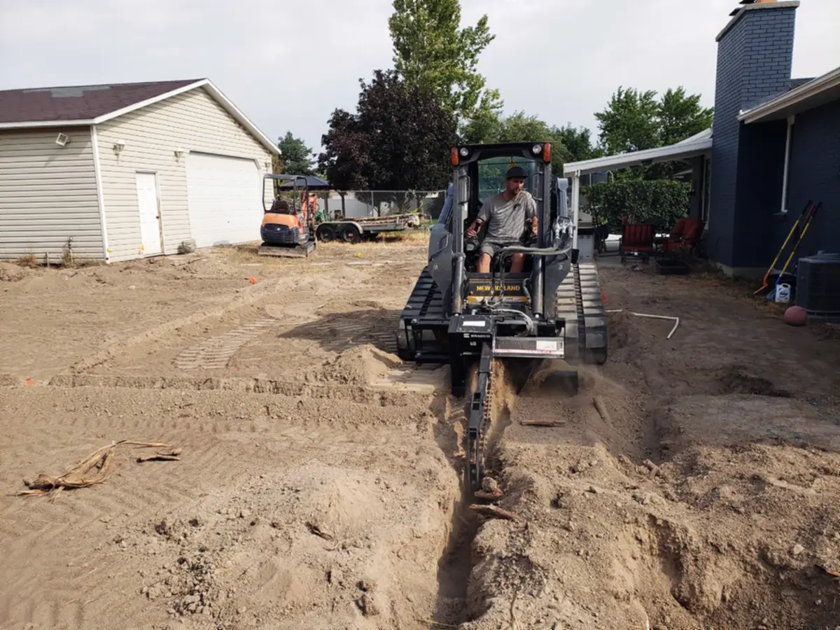 Trenching for sprinklers