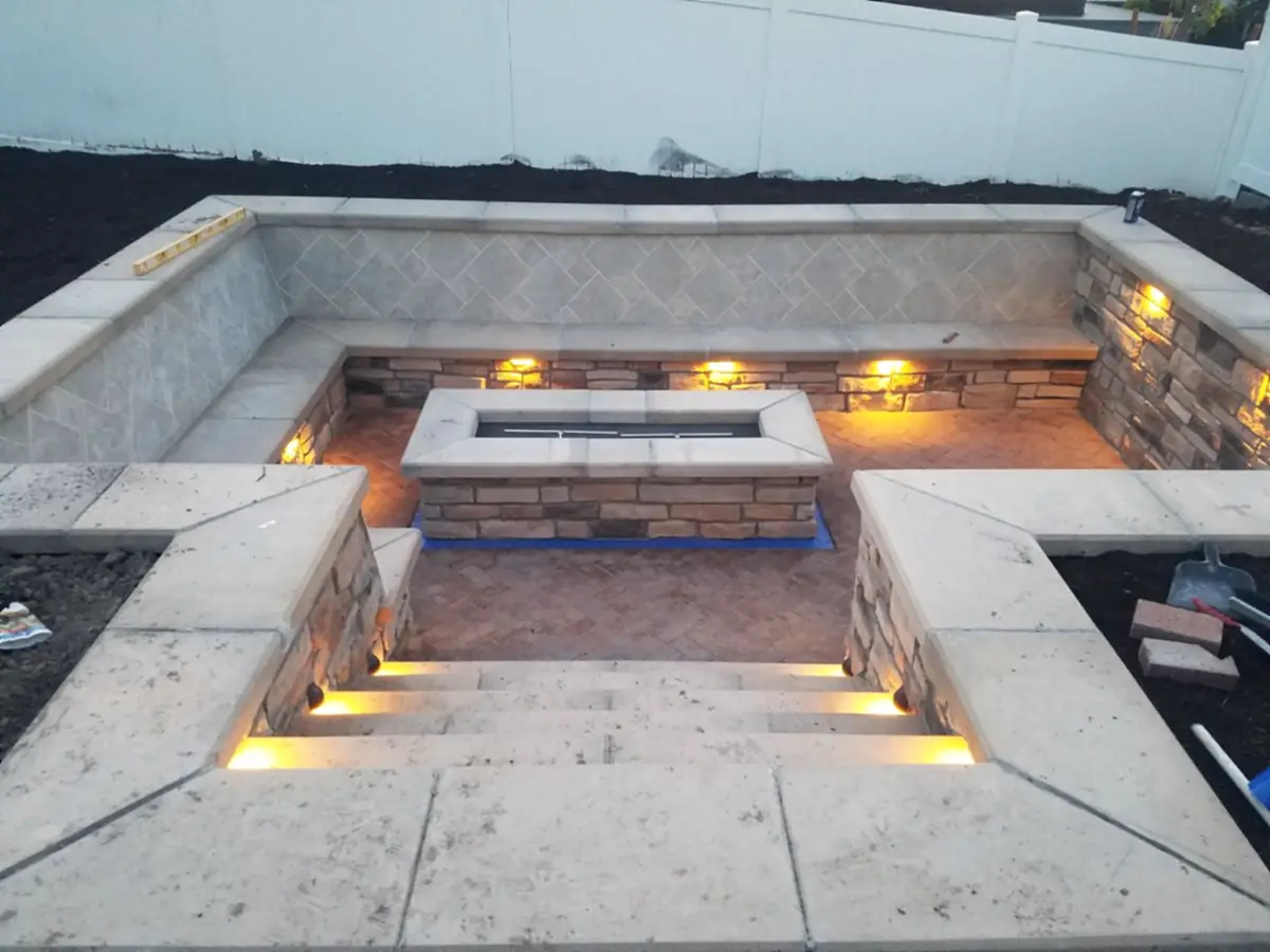 Sunken lounge with built-in seating